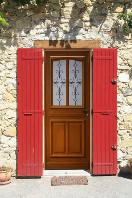 Immagine prodotto di Porta d'ingresso in legno con vetro Perret, H.215xL.90 cm, lato pannello P. sinistra, GD MENUISERIES