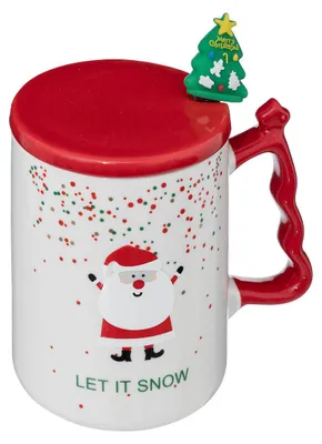 Image de Tasse de Noël avec cuillère et couvercle, 350 ml