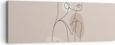 Produktbild von Bild auf Leinwand - Leinwandbild - Einteilig - Stück Linie Frau - 90x30cm - Wand Bild - Wanddeko - Wandbilder - Leinwanddruck - Bilder - Wanddekoration - Leinwand bilder - Wandbild - AB90x30-4766