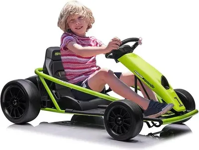 Image de Kart électrique pour enfants - Drift Kart - Batterie 24 V - Moteurs 2 x 300 W - Vitesse 8 km/h - Quatre roues - À partir de 14 ans - Bleu