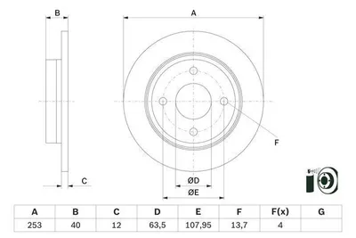 Zdjęcie produktu dla Tarcza Hamulcowa Ford Tył Fiesta 1,0-1,1/1,5 Tdci 17-