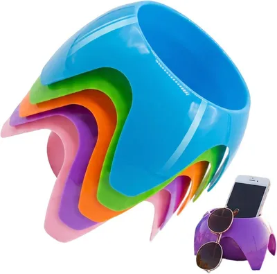 Productafbeelding van Zandbekerhouders 5 Stuks - Stapelbare Onderzetters - Outdoor Activiteiten - Beker Telefoon Opslag - Compact Ontwerp - Niet Gespecificeerd
