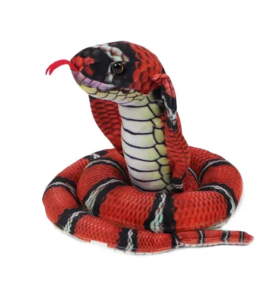 Produktbild von Stofftier Schlange Kobra, 120 cm, rot, Kuscheltiere Plüschtiere Schlangen Reptilien Kriechtiere