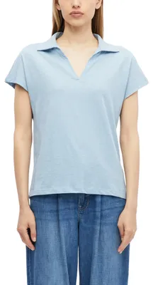 Produktbild von s.Oliver Damen Poloshirt – Relaxed Fit, Flammgarn-Jersey, ärmellos, V-Ausschnitt