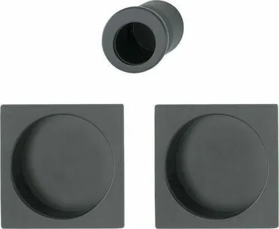 Obrázok produktu pre Súprava kľučiek posuvných dverí HOPPE 4921 - BL, štvorcová ružica, čierny matný hliník
