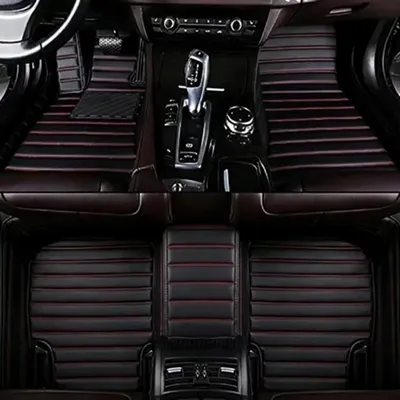 Image de Tapis de sol pour voiture, imperméables, antidérapants, en similicuirPolyuréthaneà rayures