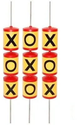Image de Set de Tic-Tac-Toe - Jaune/Rouge - Pour enfants - Résistant aux intempéries - Accessoires pour aires de jeux