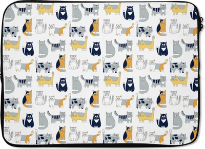 Produktbild von MuchoWow® Laptop Hülle 13 Zoll Muster - Katze - Kater - Jungen - Mädchen - Kinder - Kind Laptoptasche - Laptophülle - Sleeve - Rundumschutz