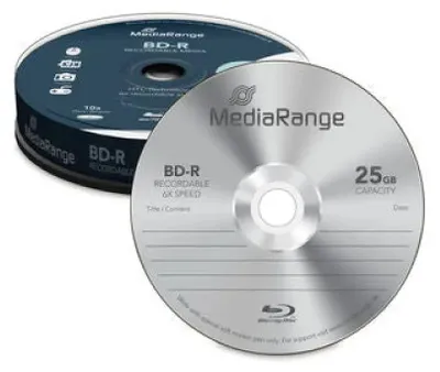 Immagine prodotto di MediaRange BD-R 25 GB, confezione da 10 dischi Blu-ray registrabili (BD-R), 25 GB