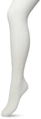 Produktbild von Bonnie Doon Bio-Zopfstrickstrumpfhose für Damen, Off-White, Größe L/XL – Zopfmuster – Baumwolle – Hervorragender Tragekomfort – Klassische Zopfstrickstrumpfhose – ®  – Glatte Nähte – Klassisch – Off-White – Creme – Off-White – BP211903.110