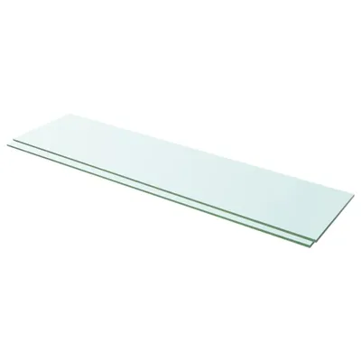 Image de vidaXL Étagères 2 pcs. Verre Transparent 100x25 cm