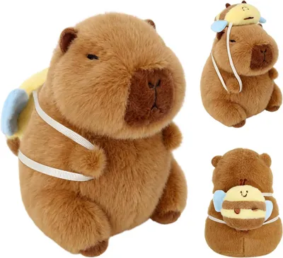 Obrázek produktu pro Plyšová hračka capybara, 27 cm, s včelkou, pro děti, plyšák