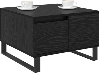 Produktbild von (Design 2026） Couchtisch Schwarz Eichen-Optik 55 x 55 x 36,5cm Holzwerkstoff - HOMMIE 412150 - Couchtische