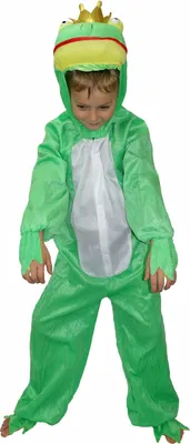 Produktbild von Kinder Frosch Kostüm (Overall mit Kapuze und Krone) Größe: 128