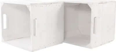 Produktbild von 2er Set neue weiße Kiste für Kallax Regal Expedit 33cm x 37,5cm x 32,5cm Einsatz Aufbewahrungsboxen Obstkisten Weinkisten Aufbewahrungskiste Regal Holz Kiste klassisch
