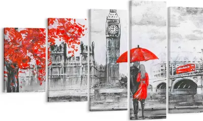 Produktbild von Bild auf Leinwand - Leinwandbild - London Architektur big ben - 100x60cm - Wand Bild - Wanddeko - Leinwanddruck - Bilder - Kunstdruck - Wanddekoration - Leinwand bilder - Wandkunst - EG100x60-3153