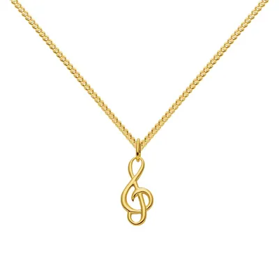Produktbild von Gold Anhänger Notenschlüssel  mit Goldkette  333-8 Karat Gold 40 cm