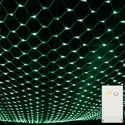 Zdjęcie produktu dla 6X4m 880 lampek LED zielona kurtyna świetlna 8 trybów oświetlenia dekoracja imprezowa lampki choinkowe