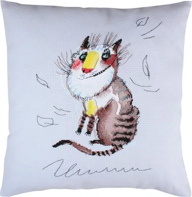 Produktbild von RTO Kreuzstich-Stickerei-Set Kissen "Rascheln" CU030, 40x40 cm