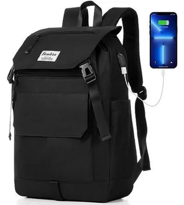 Produktbild von Rucksack mit Laptopfach für Damen und Herren, 17 Zoll, Schwarz
