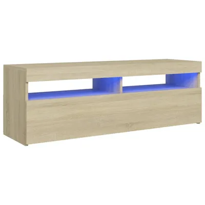 Zdjęcie produktu dla vidaXL Szafka pod telewizor z oświetleniem LED dąb sonoma 120x35x40 cm