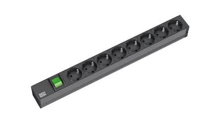 Produktbild von BACHMANN 19" Steckdosenleiste 8fach, mit Schalter, schwarz
