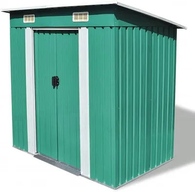 Produktbild von Gartenschuppen, Gerätehaus, Gartenhaus, Fahrradgarage, Geräteschuppen, Gartenhütte, Grün Metall