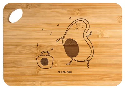 Produktbild von Mr. & Mrs. Panda Holzbrett Avocado Tanzen - Transparent - Geschenk, holzschneidebrett, Singen, Hackbrett, Party, Feier, Musik, Frühstücksbrett, Frühstücksbrettchen