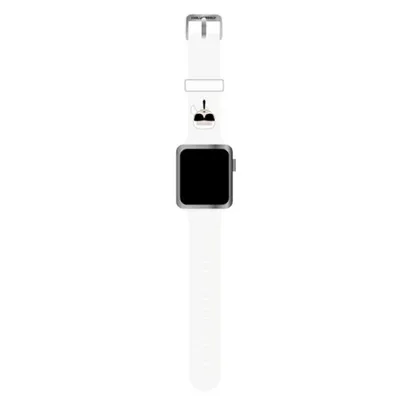 Zdjęcie produktu dla Karl Lagerfeld Pasek KLAWLSLKW Apple Watch 42/44/45mm biały/white strap Silicone Karl Heads