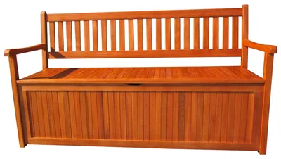 Produktbild von Truhenbank Holzbank Gartenbank 3 Sitzer geölt