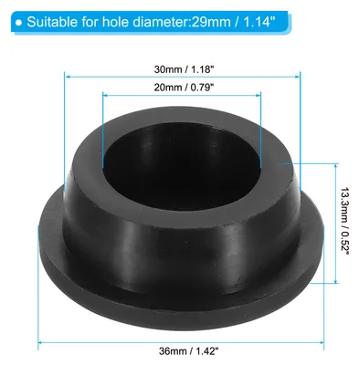 Produktbild von 30mm Durchmesser Gummistopfen, 6 Stš¹ck Silikon Verschlussstopfen fš¹r 29mm Loch, Schwarz