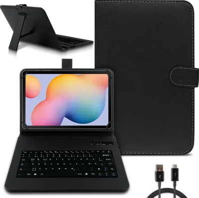 Produktbild von Tastatur Tasche für Samsung Galaxy Tab S11 S10 S9 FE Bluetooth Hülle Case QWERTZFarben:Schwarz