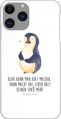 Produktbild von Mr. & Mrs. Panda Iphone 11 Pro Handyhülle Pinguin Diät - Weiß - Geschenk, Gewicht, Abnehmen, Handy Case, Premium Kunststoff, glücklich, Pinguine