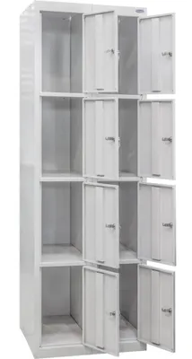Zdjęcie produktu dla Szafa szatniowa metalowa W180xS80xG50cm, Socjalna-BHP-Pracownicza-Szkolna-Do szatni-8 Komorowa-Skrytkowa-Szara| UHL-MASH SO-400/2-8