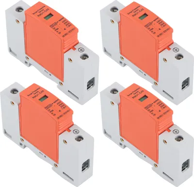 Imagen del producto de 4 unidades de dispositivo de protección contra sobretensiones (SPD) para montaje en riel DIN, con carcasa protectora, para protección contra sobretensiones, compatible con AC 420V, modelo RMU1?C40