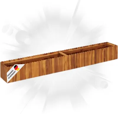 Produktbild von DELUKE® Hochbeet aus Holz JONA | 200x30x25cm, Akazienholz | Hochbeet für Garten Hochbeet Holz Gartenbeet hoch Kräuterbeet xxl Blumenbeet Gemüsebeet groß Garten