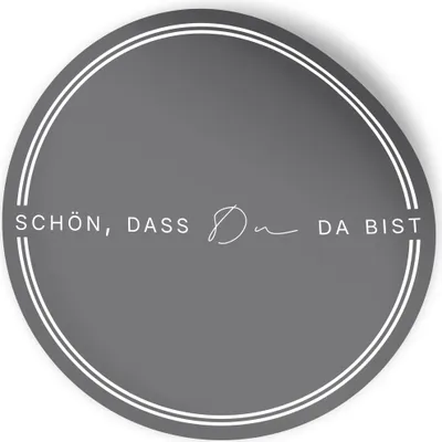 Produktbild von ITENGA 24x Aufkleber Sticker 4cm rund Schön dass du da bist V3 grau