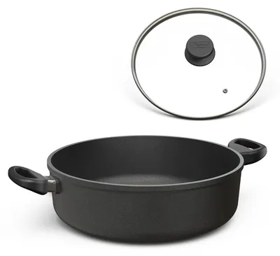 Produktbild von Hoffmann Bräter rund Ø 32 cm Aluguss Antihaft Induktion mit Deckel