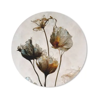 Produktbild von MuchoWow® Mauspad Mousepad Vintage - Blumen - Pflanzen - Abstrakt 50x50 cm - Mousepads - Maus Mat - Pad - Mausunterlage - Vinyl