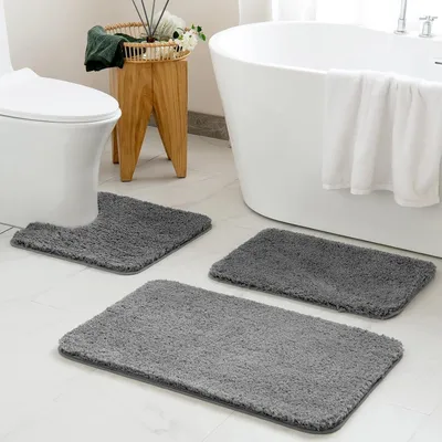 Immagine prodotto di Tappetino antiscivolo da bagno in microfibra, morbido e assorbente, lavabile in lavatrice, dimensioni 70x120 cm