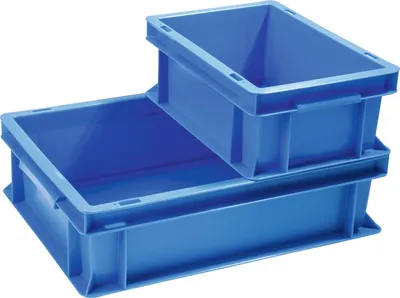 Produktbild von Promat Transportstapelbehälter 5l Polypropylen blau Seitenwände geschlossener Muschelgriff