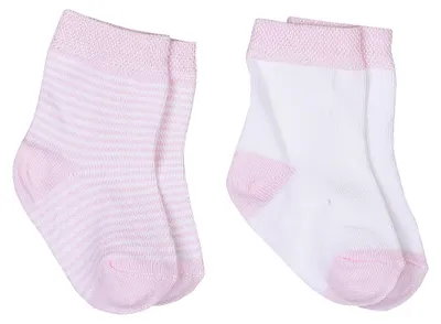 Image de Chaussettes pour bébé, 2 paires, coton bio Tiny - 12 à 18 mois - Rose | par Kitikate