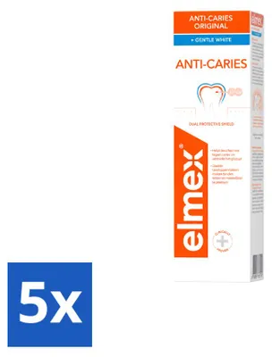 Immagine prodotto di 5 tubetti di dentifricio Elmex anti-carie sbiancante - 75 ml - confezione - 5 pezzi