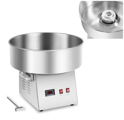 Zdjęcie produktu dla Maszyna do waty cukrowej – 1030 wat – Miska ze stali nierdzewnej, 52 cm – Idealna na imprezy