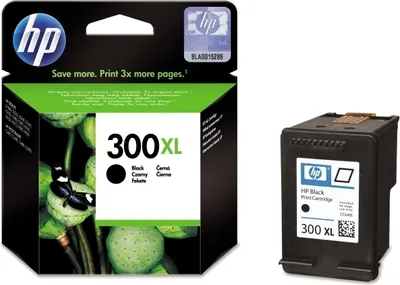 A product shot of an HP ink cartridge and its packaging.
