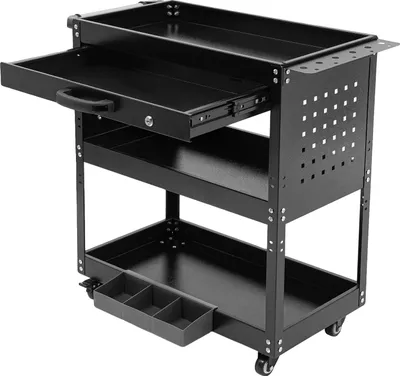 Produktbild von Werkzeugwagen, 3 Ebenen, hohe Tragfähigkeit, schwarz