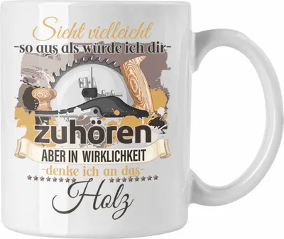 Produktbild von Trendation - Schreiner Geschenk Tasse Holzarbeiter Tischler Liebhaber Geschenkidee Lustiger Spruch (Weiß)