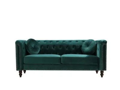 Produktbild von TURNER 3-Sitzer-Sofa aus smaragdgrünem Velours