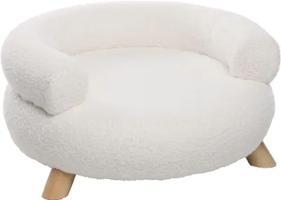 Produktbild von Flamingo Hundesofa Deteno rund weiß, Maße: 54 x 54 x 27 cm