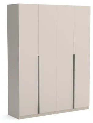 Produktbild von Kleiderschrank Pablo 180cm, in der Farbe Kaschmir Drehtürenschrank, Farbauswahl, 180x54x234 cm 4-türig